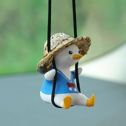 Cute anime little duck swing car pendant for rearview mirror decoration