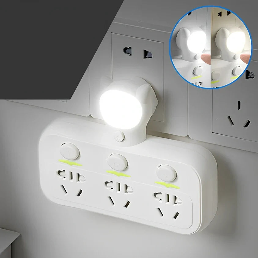 Smart socket with UK plug, LED indicators, USB ports and energy display