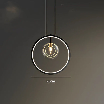 Modern Nordic minimalist bubble chandelier in white iron with three LED heads for 5-10㎡ lighting