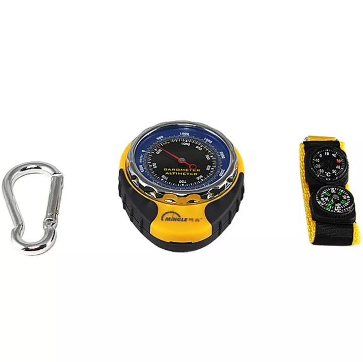 BKT381 Portable Mountaineering Altimeter with Multi-Function Pointer in Yellow