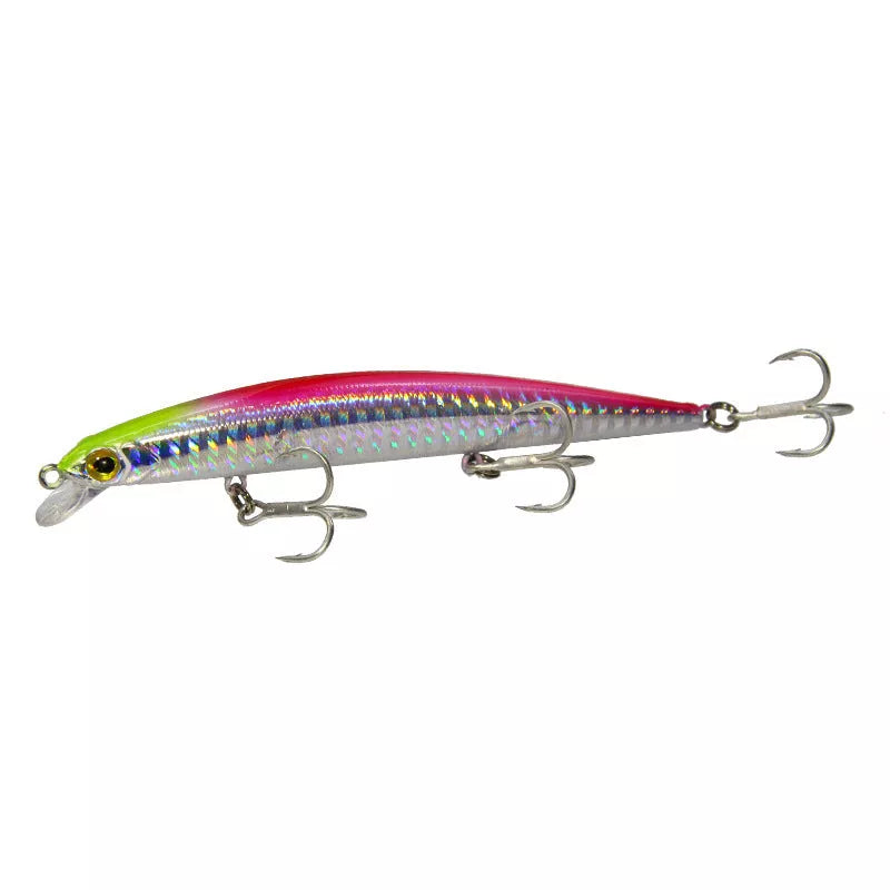 Bass fishing topwater lure with treble hook in various colors