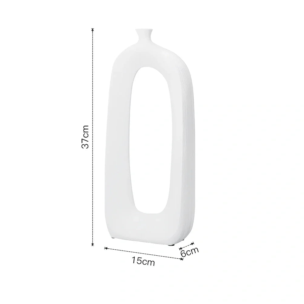 Three white ceramic vases with hand-drawn cloud patterns in 25cm, 20cm, 15cm sizes