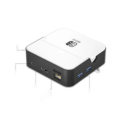 Portable multi-function adapter extension for game consoles with 4K HD projection and compact aluminium alloy housing