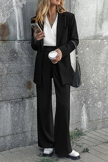 Stylish women's casual solid color suit set in various colors