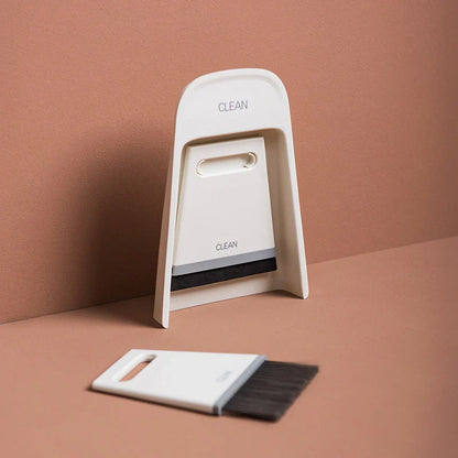 Mini Broom Dustpan Combination Set in yellow, blue, and grey for efficient kitchen cleanups