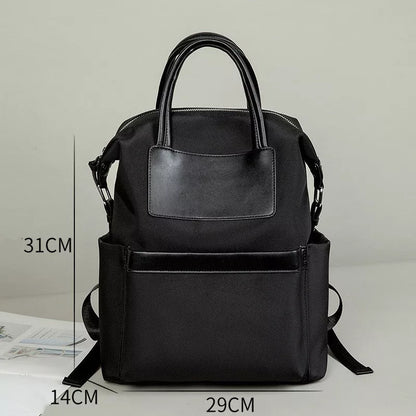 Women's lightweight waterproof backpack with hand-hold design in khaki and black