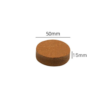 Nutrient soil blocks for vegetable planting showing dry and expanded states with size variations