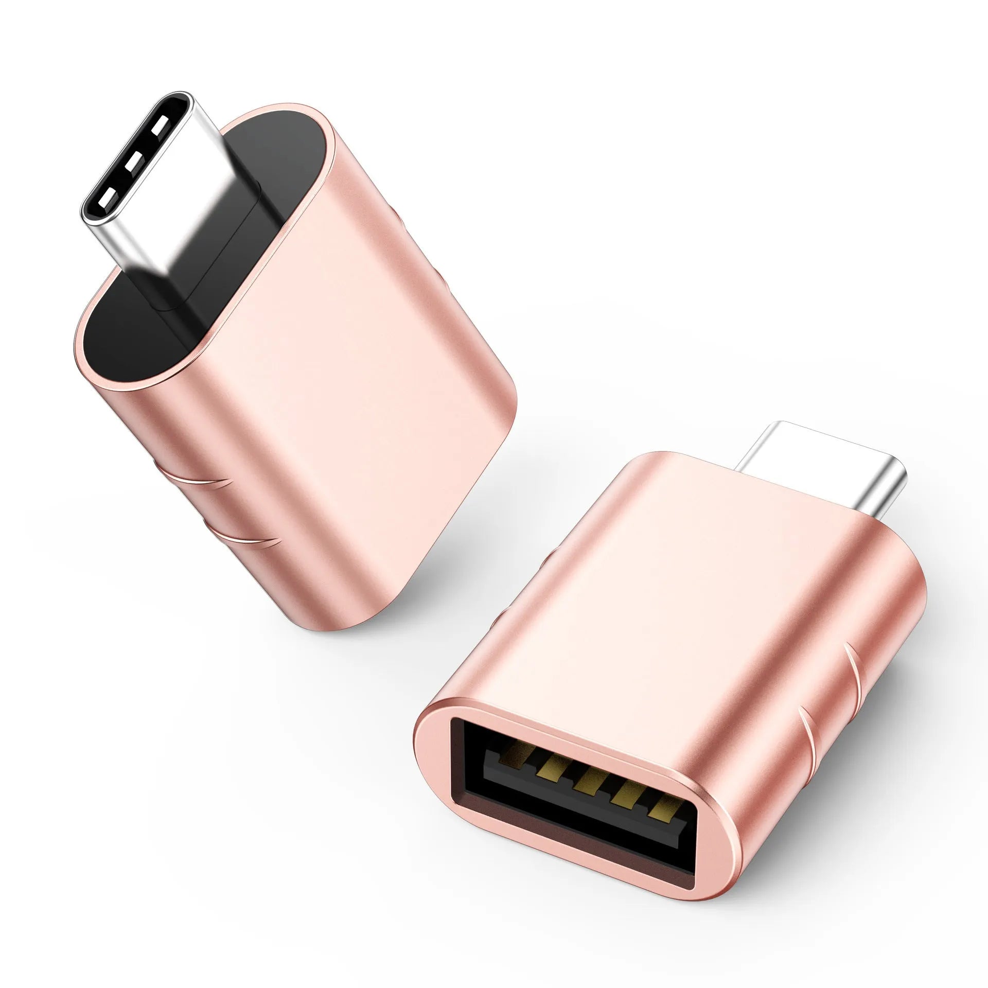 USB C to USB A converter adapter with metallic zinc alloy shell in various colour options