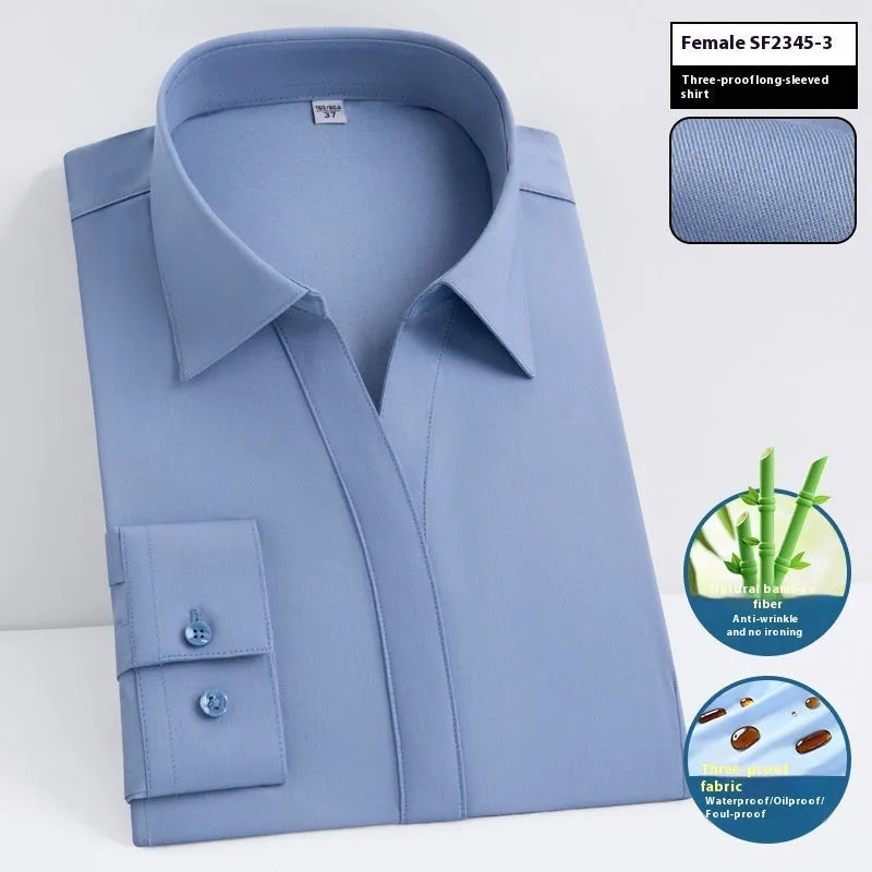 Men's slim fit bamboo short sleeve shirt with square collar in a solid colour