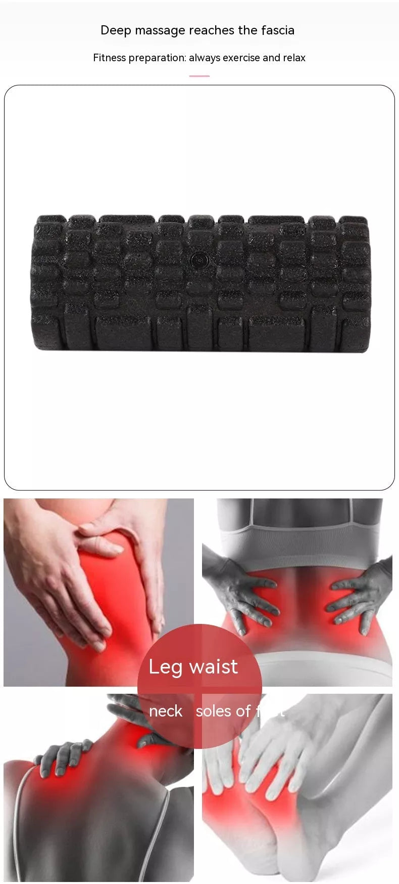 Black Hollow Sports Foam Roller for balance, pilates, and fitness
