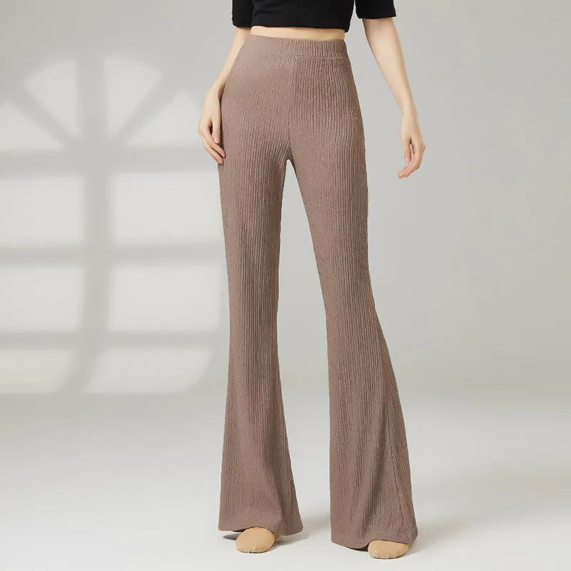Classical Dance Practice Clothes Body Training Pant Female in Polyester Fabric for Sports Dance, Available in Sizes S M L XL and Colours Including Beige Apricot, Carbon Grey, Khaki, Taro Purple, and Black