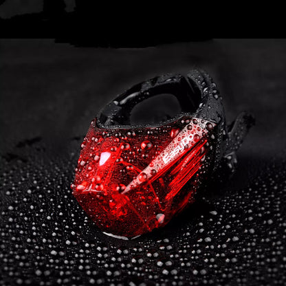 Bicycle tail light with 3 LED beads for night safety, waterproof, compact design