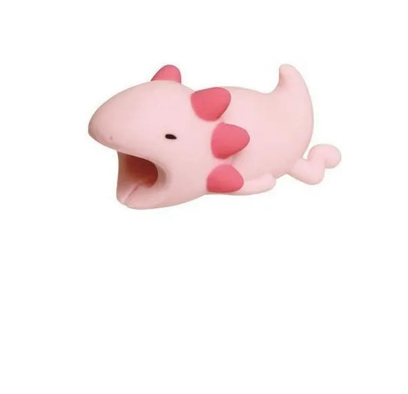 Silicone animal-shaped cable protector for Apple iPhone lightning charging cable.