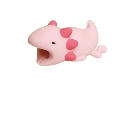 Silicone animal-shaped cable protector for Apple iPhone lightning charging cable.