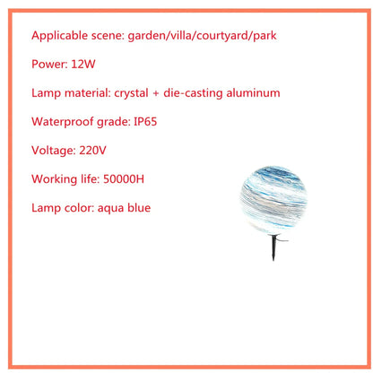 Solar-powered garden lamp in coffee colour with die-cast aluminium and crystal construction, 30cm height