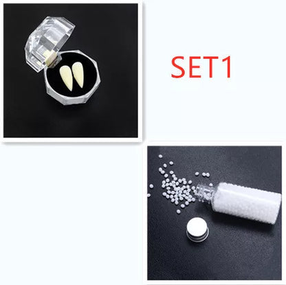 Halloween Vampire Zombie Dentures with adjustable fit for costumes