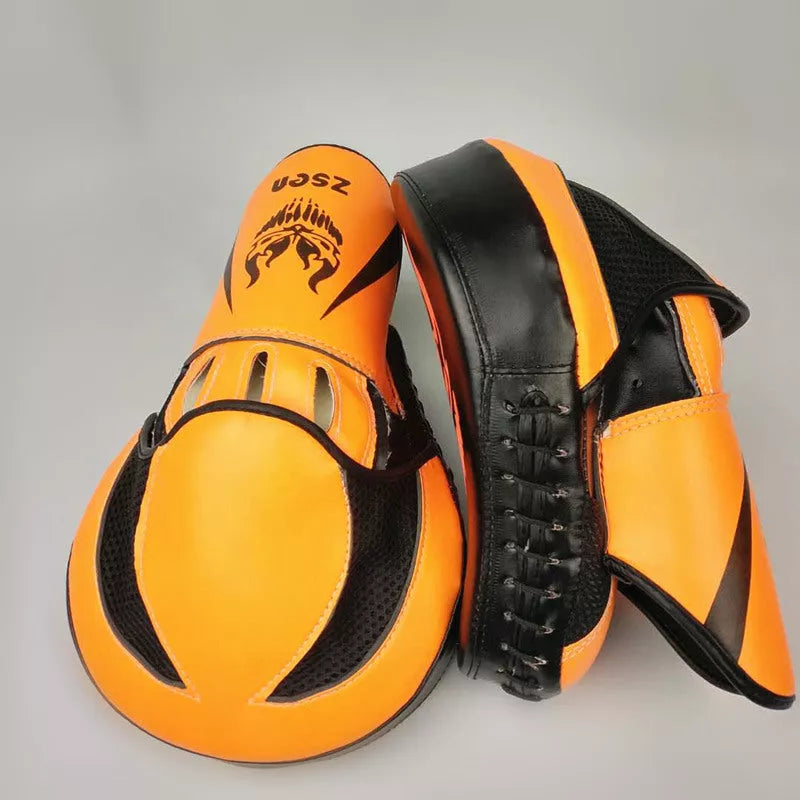 Bright orange boxing training hand target for children made with durable PU material