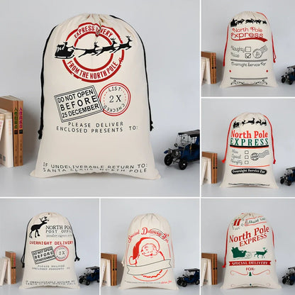 Christmas gift bag measuring 50cm by 70cm with reinforced handles in six colour styles