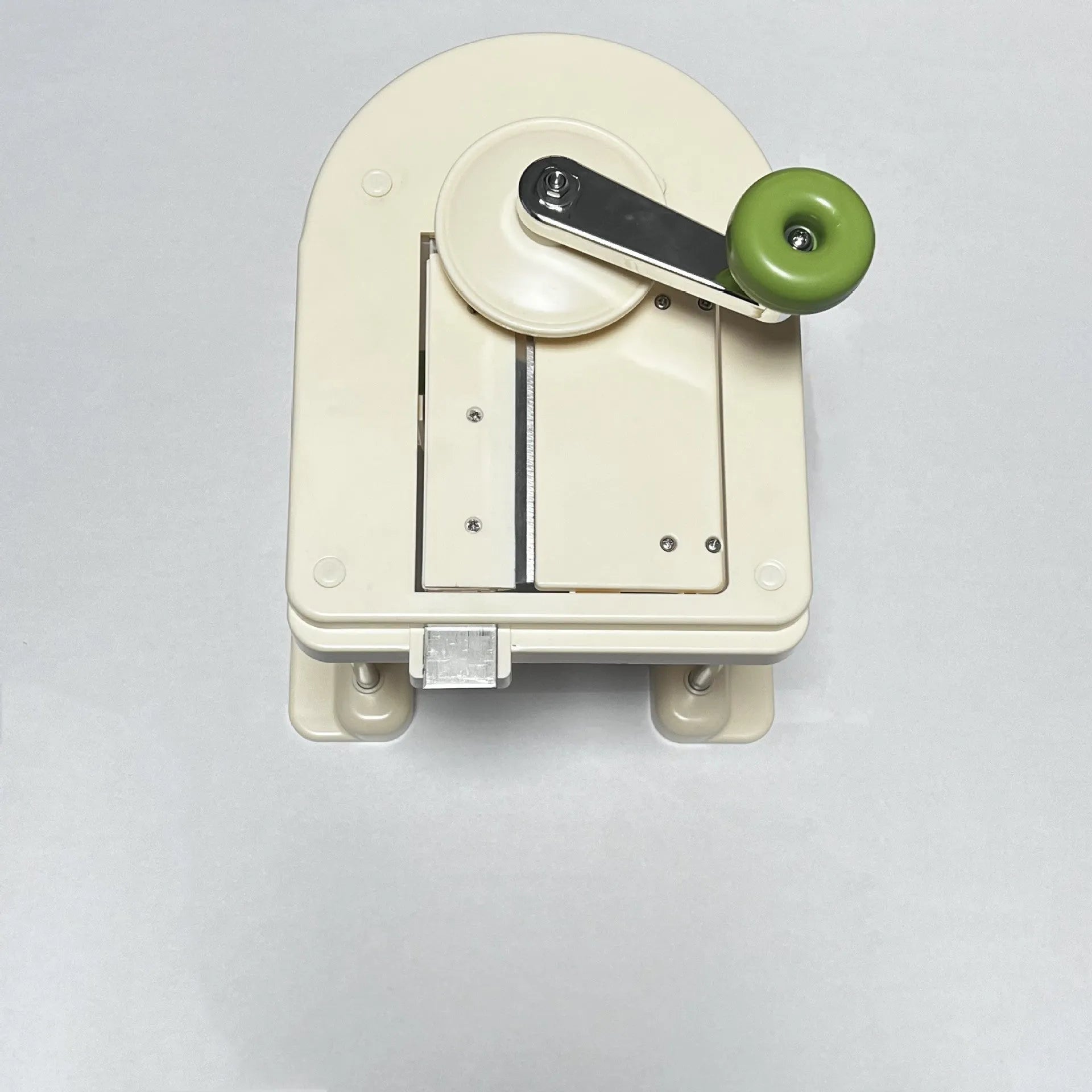 Beige stainless steel vegetable spiralizer chopper grater slicer tool
