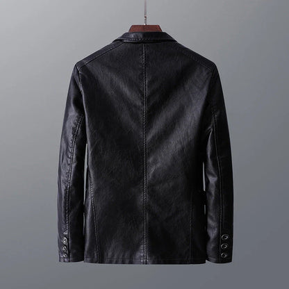 Stylish leather jacket with unique studded lapels and quilted sleeves, available in a variety of colors and sizes