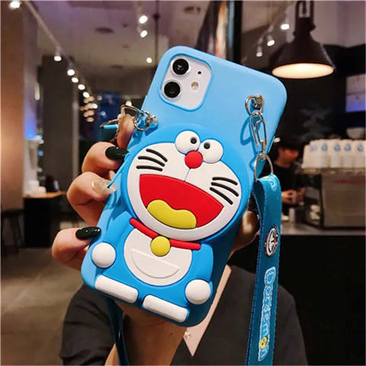 Cartoon camouflage pattern Huawei silicone wallet case with card slots in multiple colours