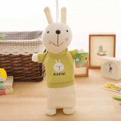 Large soft plush rabbit pencil case in assorted colours for pen storage