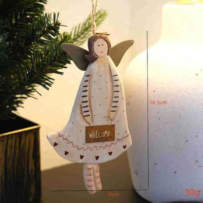 Hand-painted wooden door pendant with carved design options including love heart, XINGX pattern, or letters