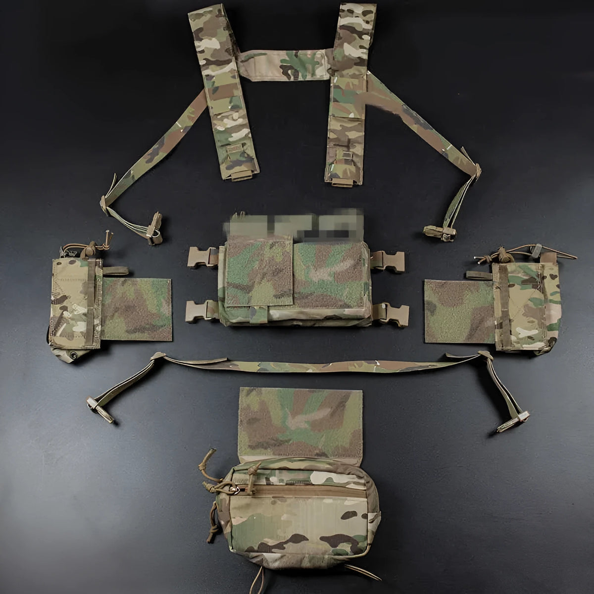 Expandable breathable chest mount vest in American Cordura fabric, available in multiple colours, one size fits all.