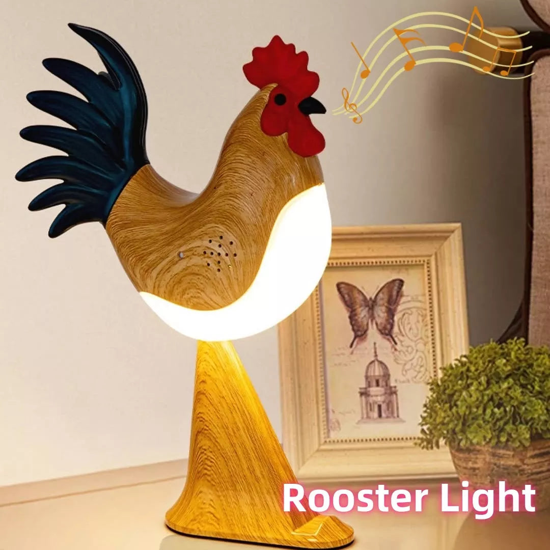 LED Rooster Night Light with touch control and sound, rechargeable, in various colors