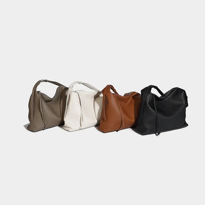 Soft PU messenger bag in caramel colour with crossbody strap