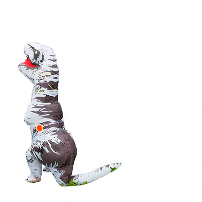 Jurassic World inflatable T-Rex costume standing 2.2m tall with battery fan and complete accessory set