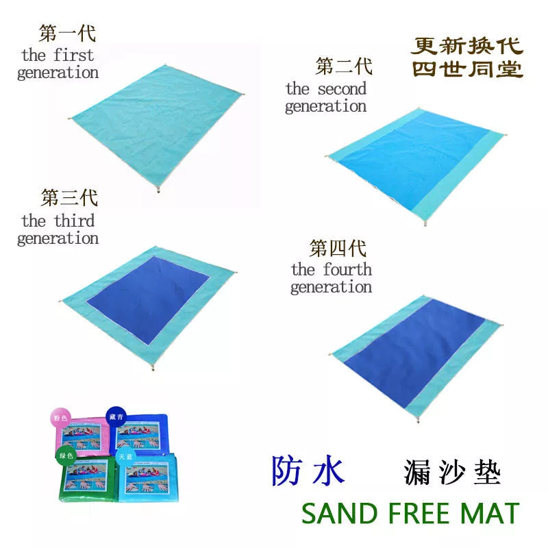 Sand Free Beach Mat in Deep Blue, sand-proof and easy to clean