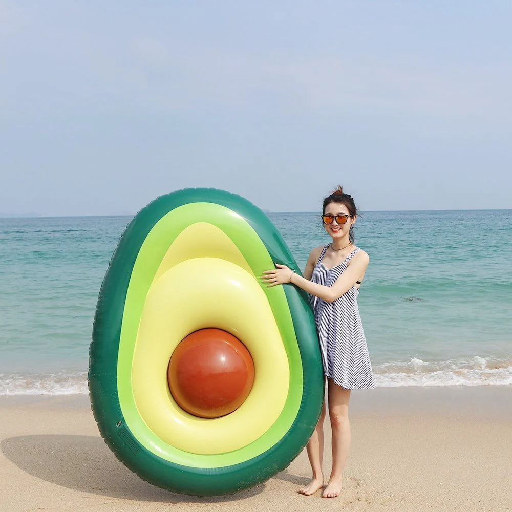 Giant avocado inflatable pool float for summer water fun