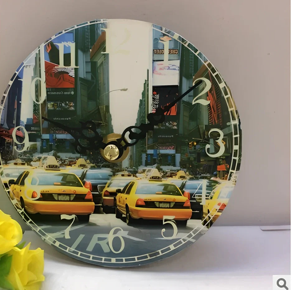 12cm wooden table clock with 24-hour display in seven colour options