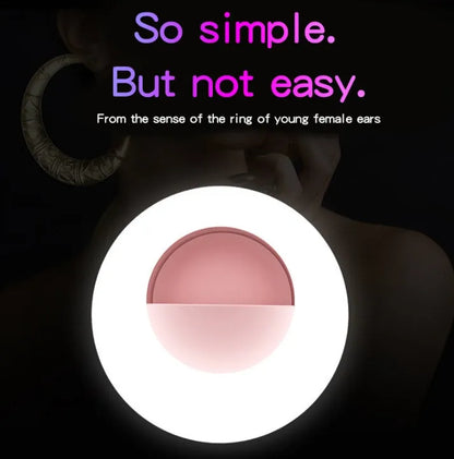 WQ-20 rechargeable LED self-timer fill light, 80mm round, stepless dimming, green or pink