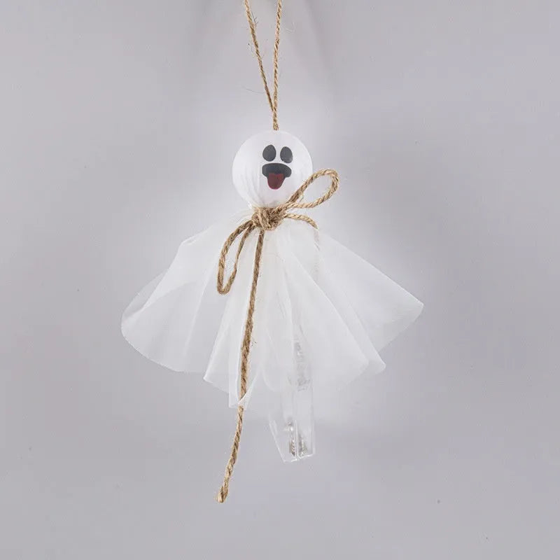 Halloween LED lighting chain with colourful ghost lights and battery box for seasonal decoration