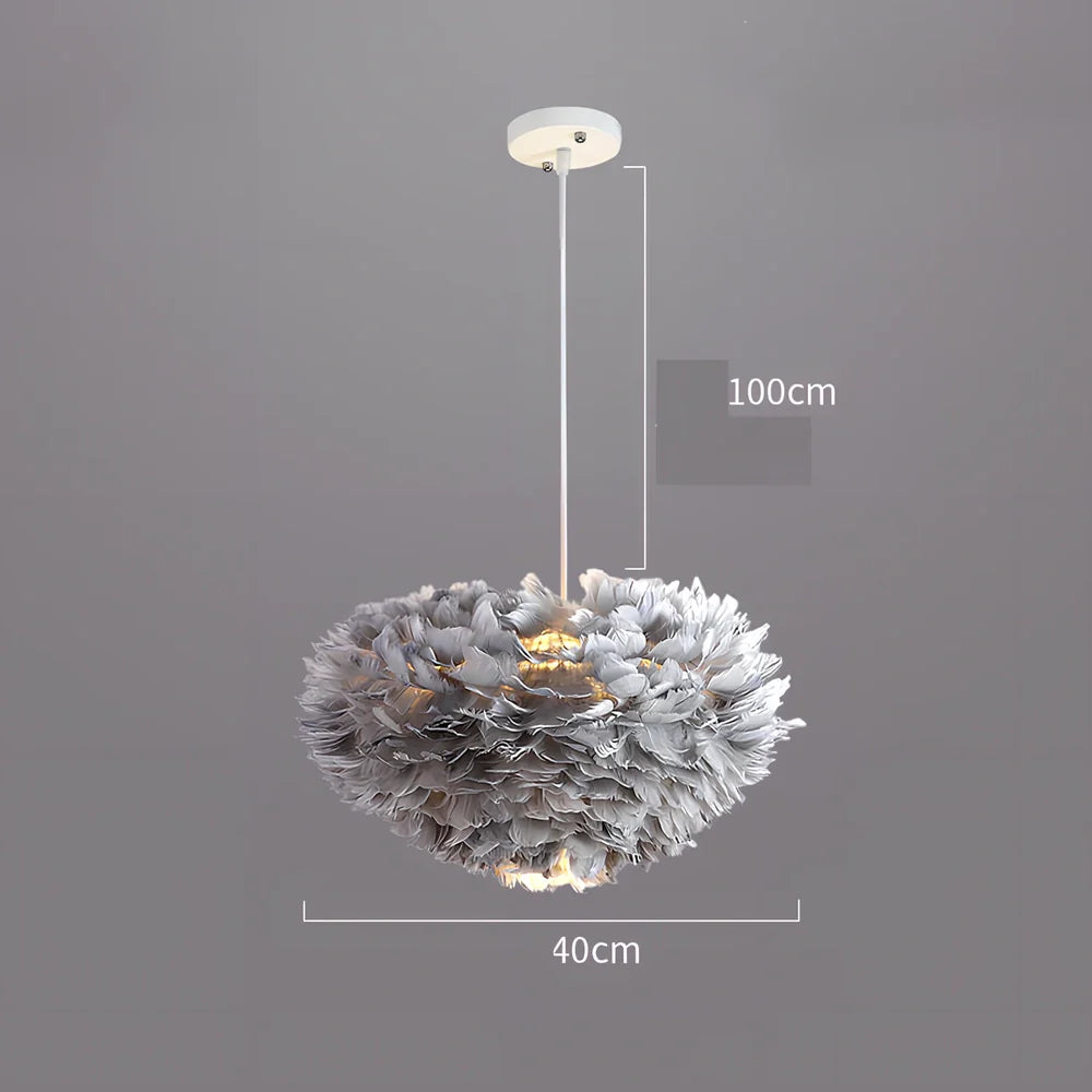 Modern iron chandelier with remote control and LED lighting in grey, pink, or white colours