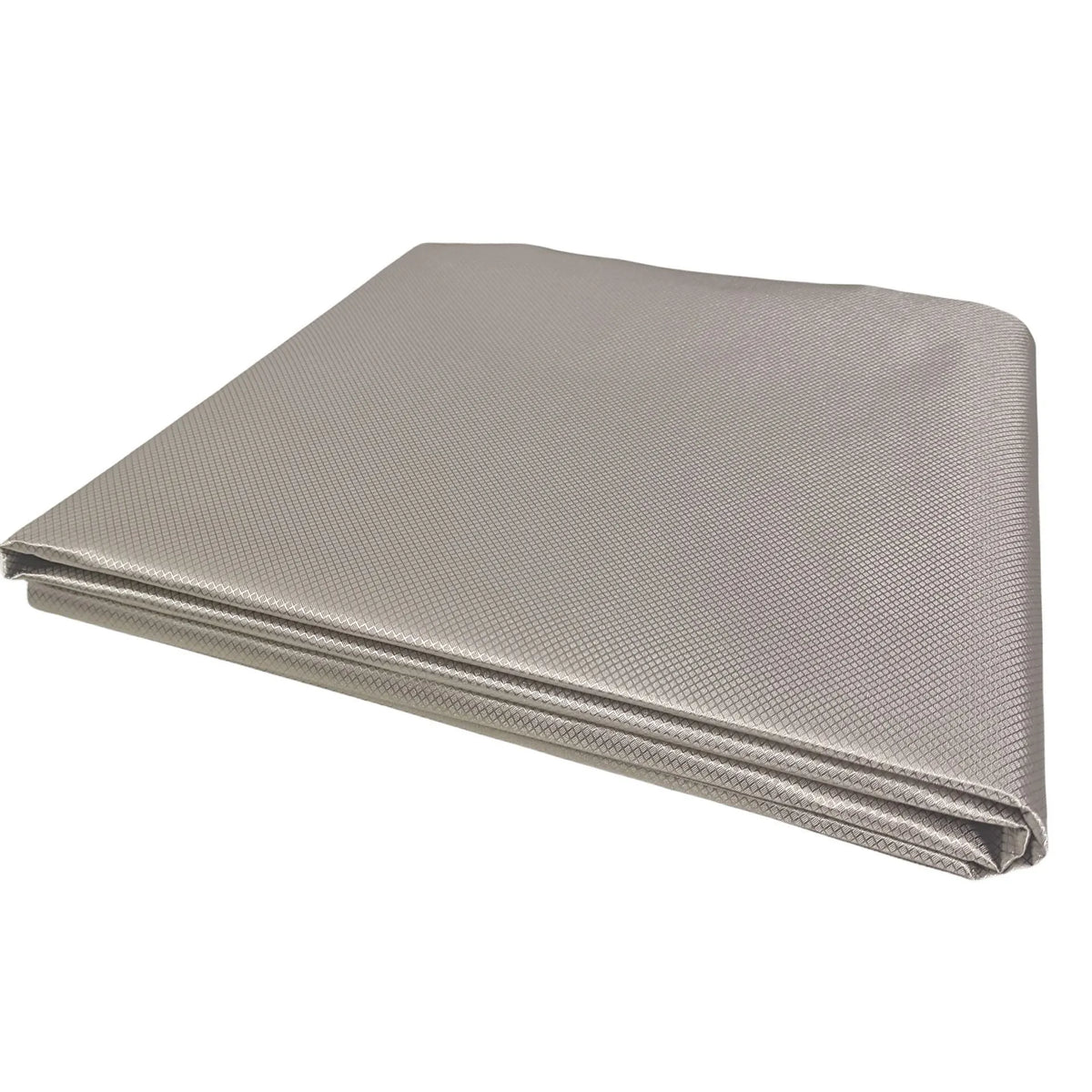 Grey diamond lattice pattern fabric for radiation protection and signal shielding with copper-nickel blend