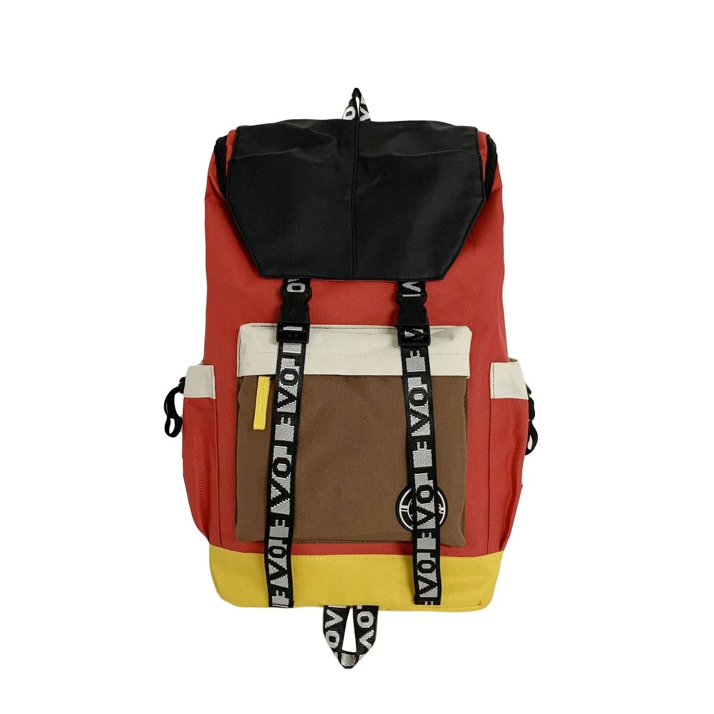 Oxford cloth backpack in black, green, or red with dimensions 32cm width, 46cm height, 17cm bottom thickness