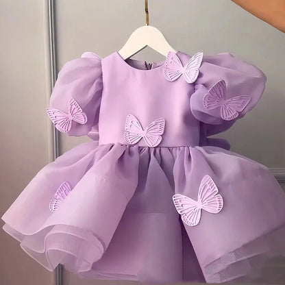 Western-style pink princess dress for baby girl with five-layer tulle skirt and adjustable shoulder straps