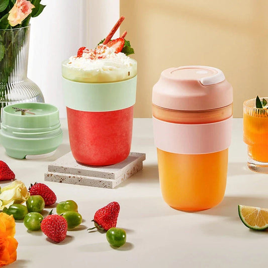 Powerful portable blender with 4 stainless steel blades for creating delicious smoothies and shakes on the go