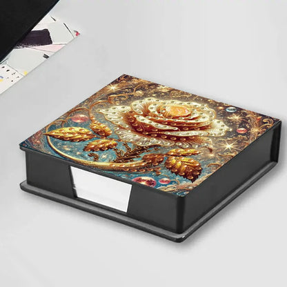 DIY diamond painting label box with cartoon design showing frameless construction and plastic material