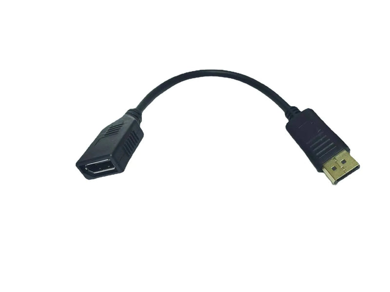 DisplayPort male to female extension cable approximately 10cm for DELL HP monitors, black DP connector extension adapter with rotating large DP busbar, standard display port extension line for extending two DP cables
