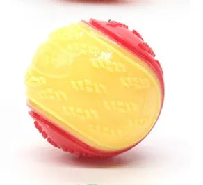 TPR dog training ball with sounding feature in assorted colours including red blue and luminous options