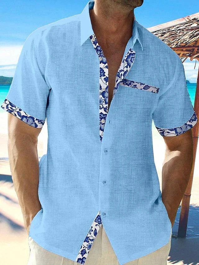 Men's tropical vacation shirts in various vibrant colors and sizes