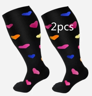 Premium plus-size compression socks with bamboo fibers for superior comfort and support