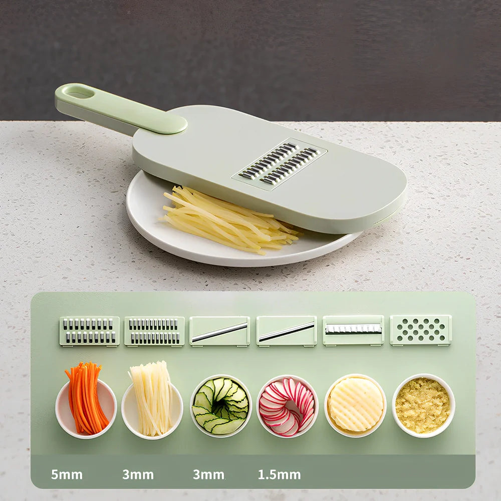 Shredded vegetable slicer with 304 stainless steel blades on 34.6cm PET cutting board