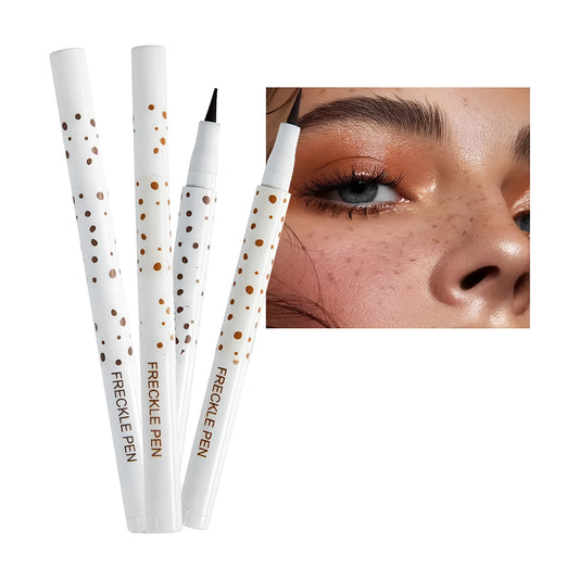 Dark brown waterproof freckle pen with precision tip for natural-looking fake freckles and face tattoos.