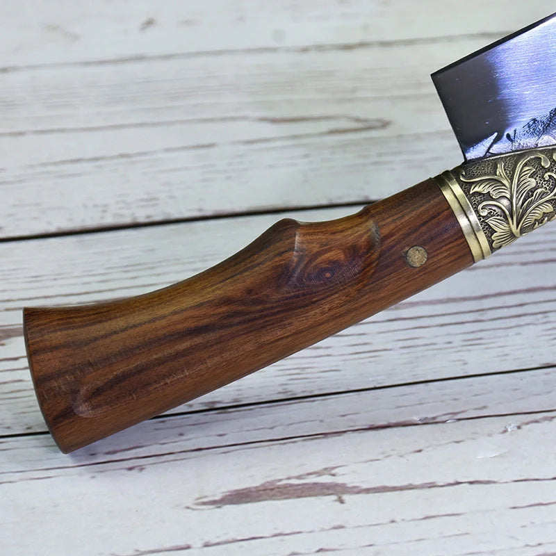 Hand forged lightweight slicing knife with rosewood handle and sharp 5Cr15Mov blade