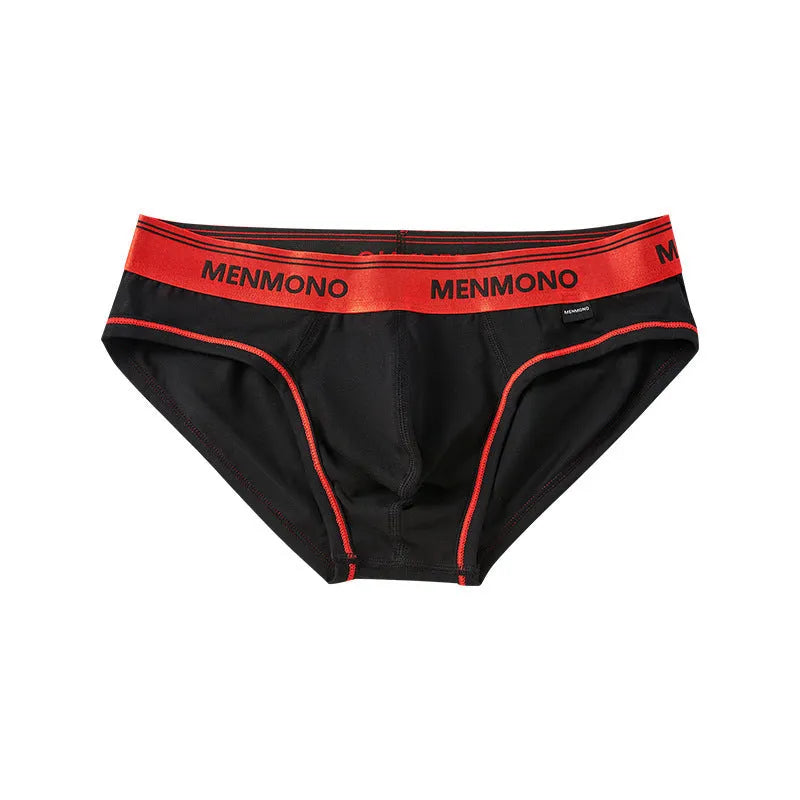 Men's low waist cotton briefs in a two-tone colour option on a plain background